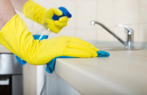 Kitchen deep cleaning during a tenancy handover in Acton