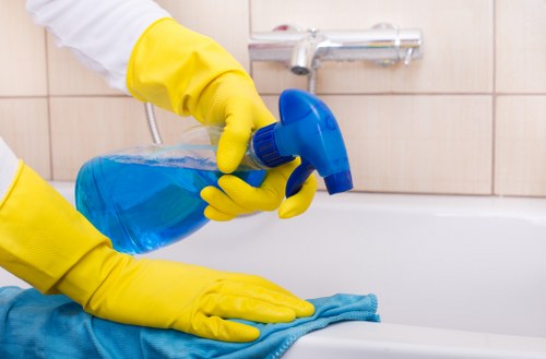 Cleaning staff wearing PPE during a safety-focused service