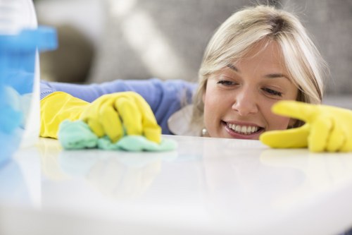 Professional hot water extraction cleaning on a carpet in Acton