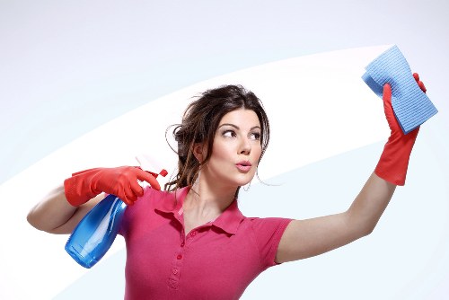 Local cleaner carrying out a deep clean in an Acton flat